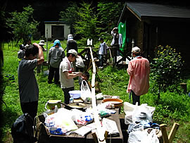 好山園の流しソーメン&芋煮