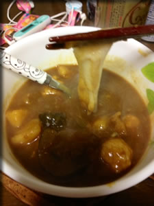 餅 in レトルトカレー