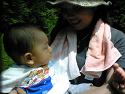 流しソーメンにて