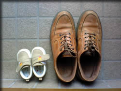 息子とチャンの靴