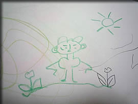 チューリップの間に・・