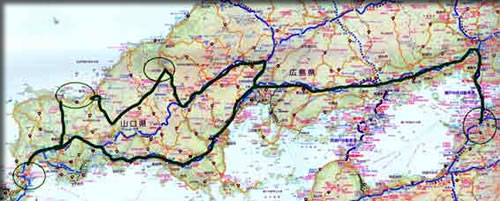 今回の旅のコース！