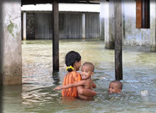ダッカの洪水状況