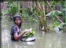 ダッカの洪水状況