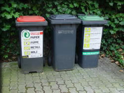 ドイツのゴミ回収コンテナ