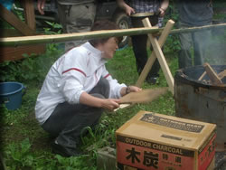 火興し中のマメシバ