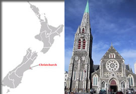 クライストチャーチの位置